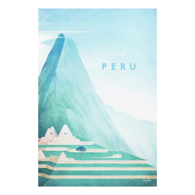 Glasschilderijen Travel Poster - Peru