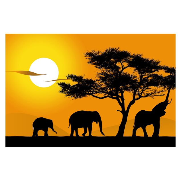 Fotobehang African Elephant Walk
