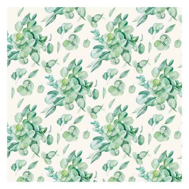Fotobehang Watercolour Eucalyptus Bouquet Pattern