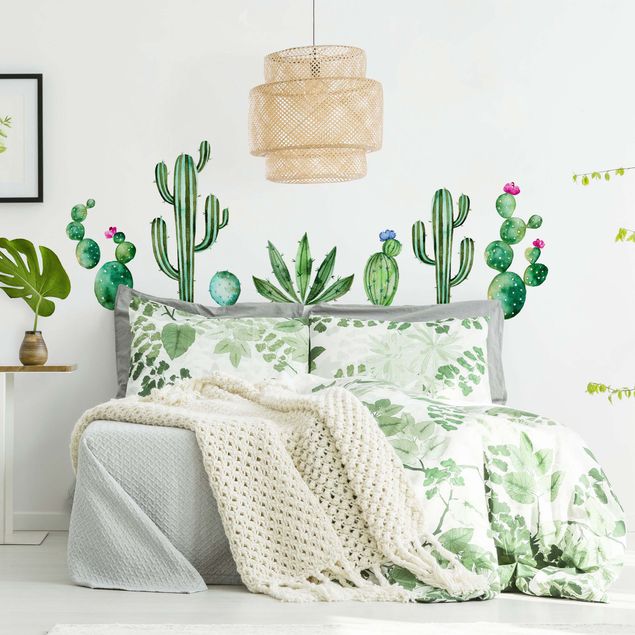 Muurstickers Watercolor cactus set