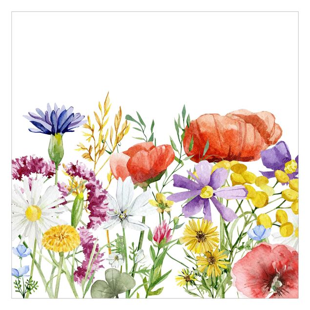 Fotobehang Watercolour Flowers