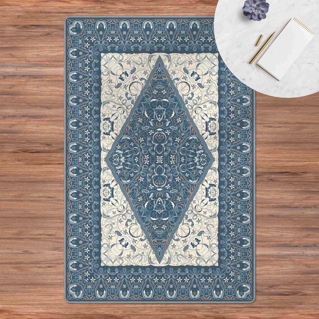 vintage tapijt Arabian Rug In Blue