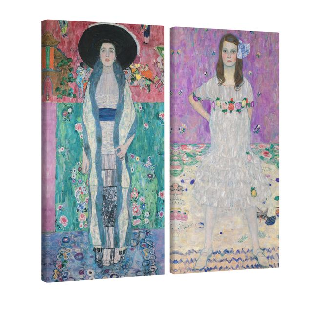 Canvas schilderijen - 2-delig  Gustav Klimt - Adele Bloch-Bauer and Mada Primavesi