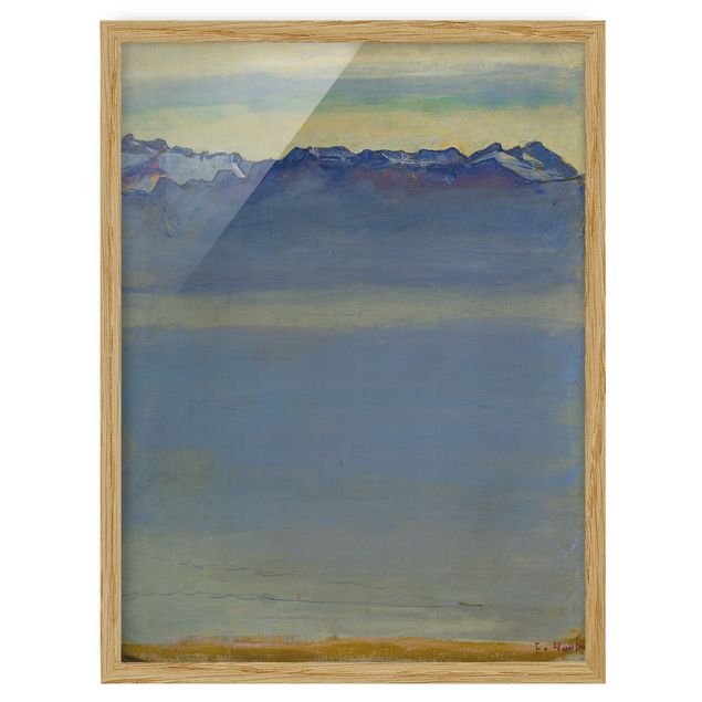 Ingelijste posters Ferdinand Hodler - Lake Geneva with Savoyer Alps