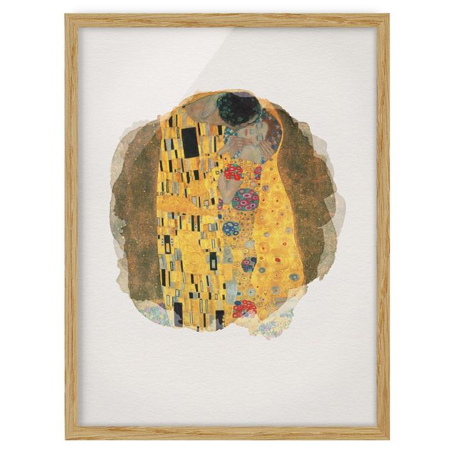 Ingelijste posters WaterColours - Gustav Klimt - The Kiss
