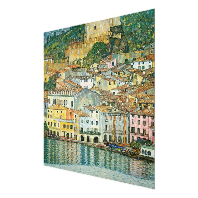 Glasschilderijen Gustav Klimt - Malcesine On Lake Garda