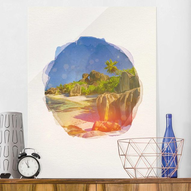 Glasschilderijen WaterColours - Dream Beach Seychelles
