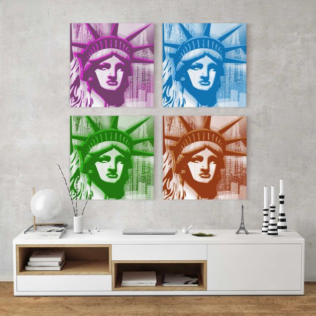 Canvas schilderijen - 4-delig No.YK13 Statue of Liberty