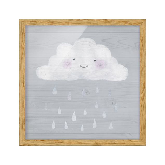 Ingelijste posters Cloud With Silver Raindrops