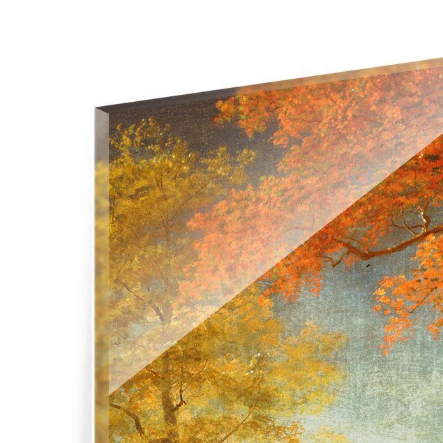 Glasschilderijen Albert Bierstadt - Autumn In Oneida County, New York