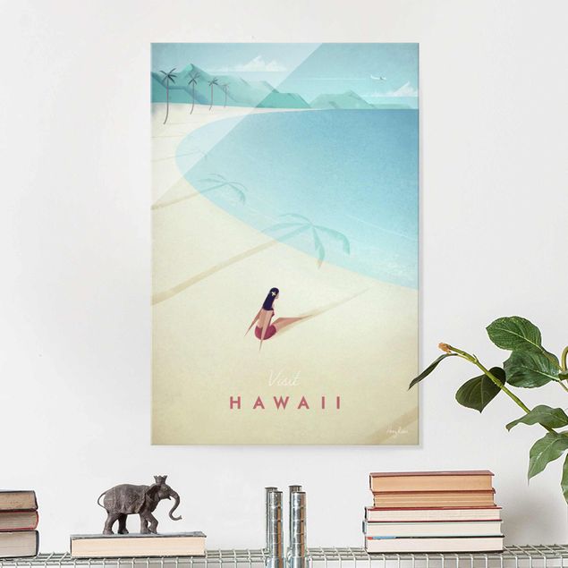 Glas Magnetboard Travel Poster - Hawaii