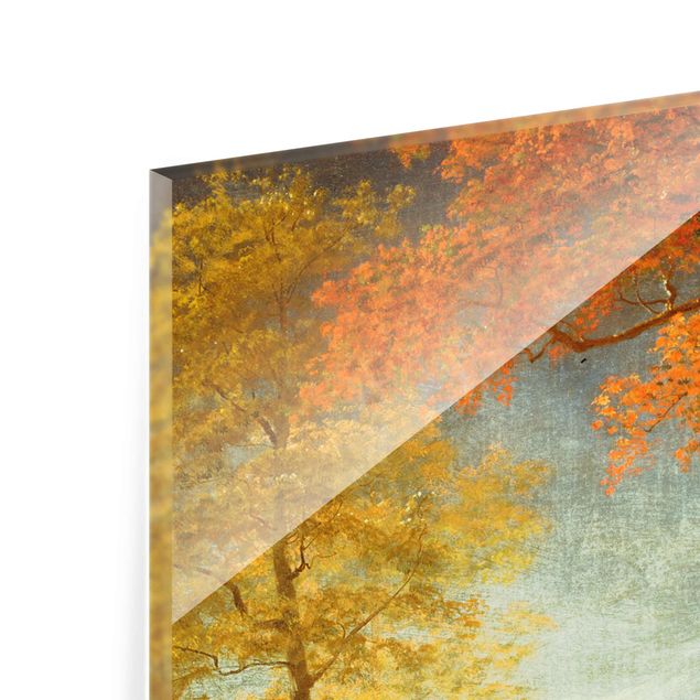 Glasschilderijen Albert Bierstadt - Autumn In Oneida County, New York