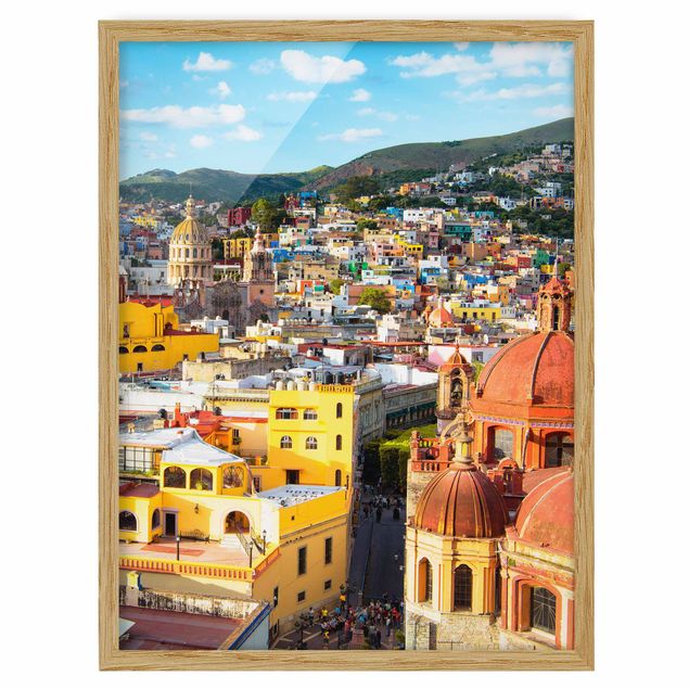 Ingelijste posters Colourful Houses Guanajuato