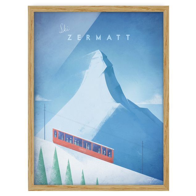 Ingelijste posters Travel Poster - Zermatt