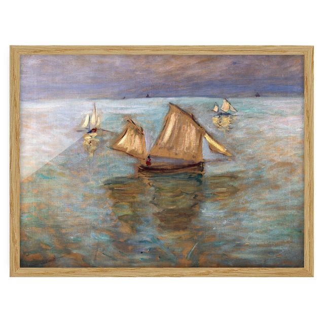 Ingelijste posters Claude Monet - Fishing Boats Near Pourville