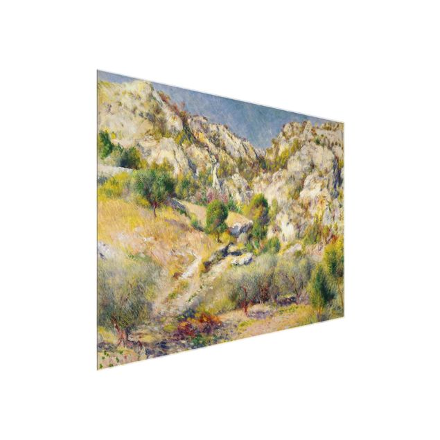 Glasschilderijen Auguste Renoir - Rock At Estaque