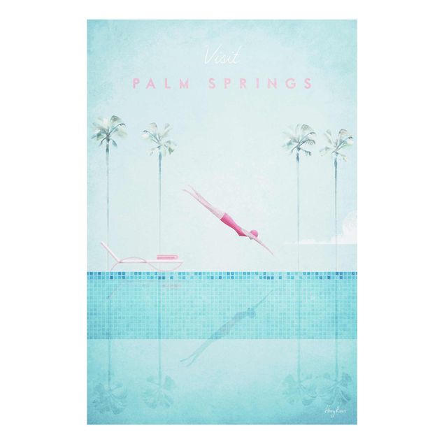 Glasschilderijen Travel Poster - Palm Springs