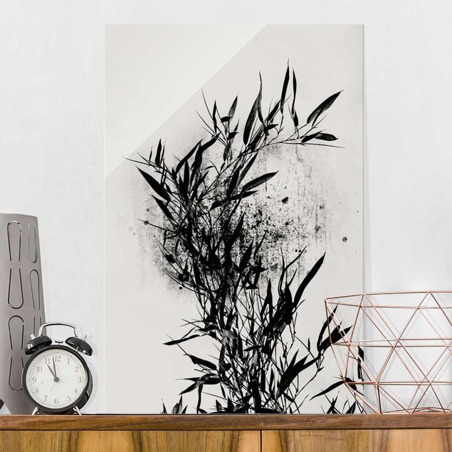 Magnettafel Glas Graphical Plant World - Black Bamboo