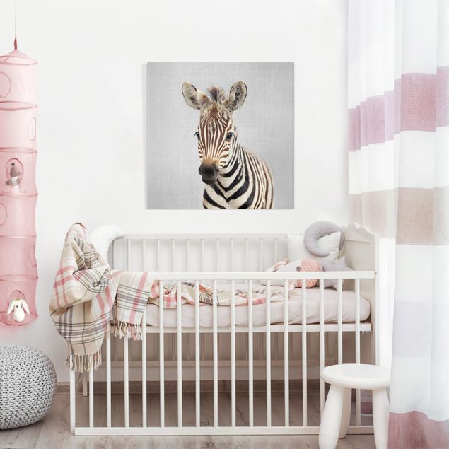 Leinwandbild - Baby Zebra Zoey - Quadrat 1:1