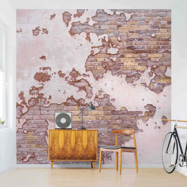 Fotobehang Brick Wall Rustic Shabby Plaster