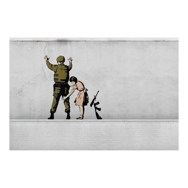 Fotobehang - Girl Frisking Soldier - Brandalised ft. Graffiti by Banksy