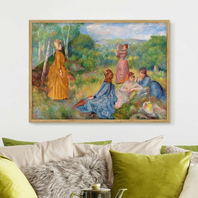 Ingelijste posters Auguste Renoir - Young Ladies Playing Badminton