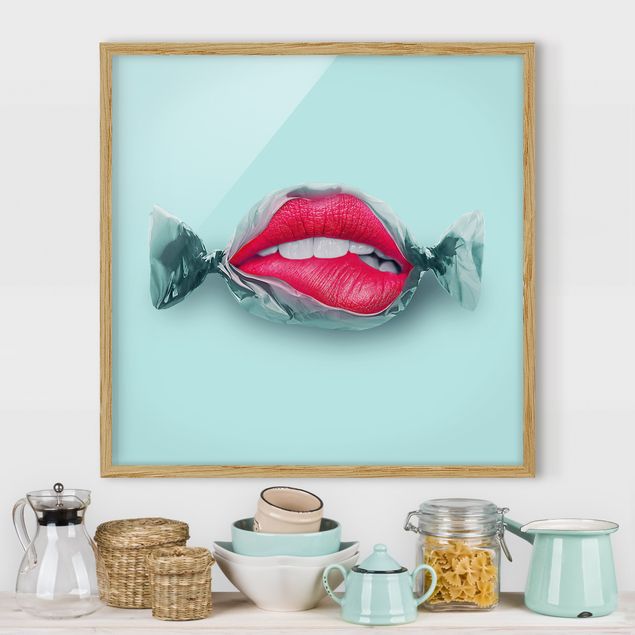 Ingelijste posters Candy With Lips