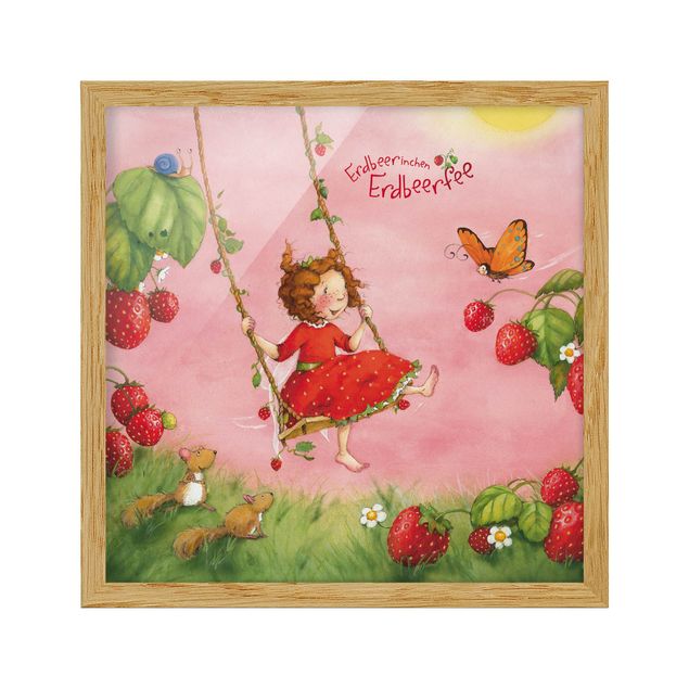 Ingelijste posters Little Strawberry Strawberry Fairy - Tree Swing