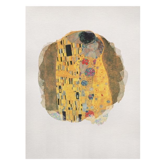Canvas schilderijen WaterColours - Gustav Klimt - The Kiss