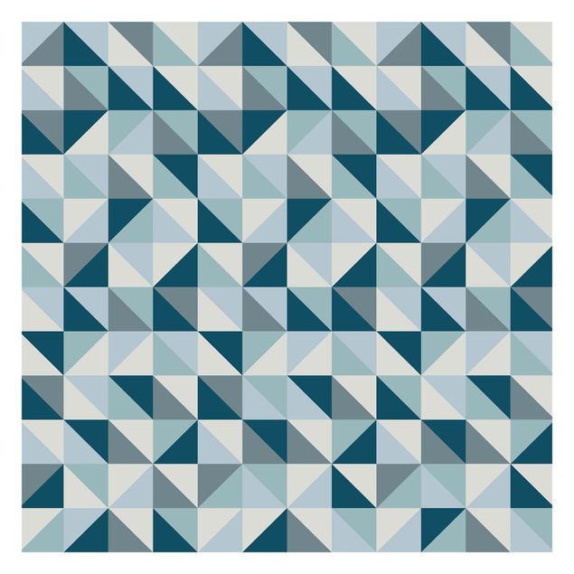 Patroonbehang Blue Triangle Pattern