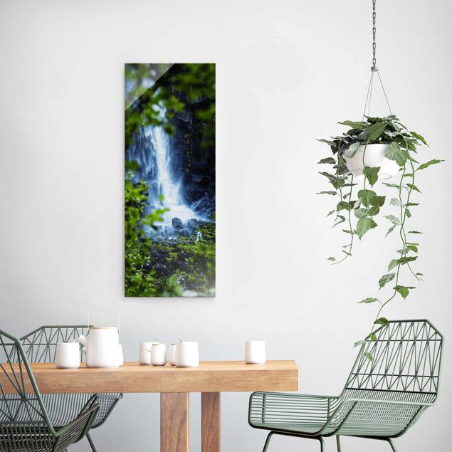 Glasschilderijen View Of Waterfall