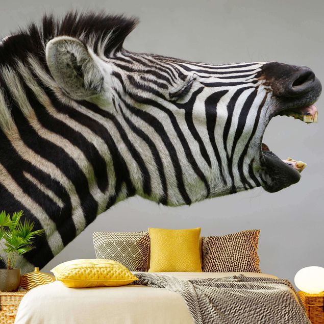 Fotobehang Roaring Zebra