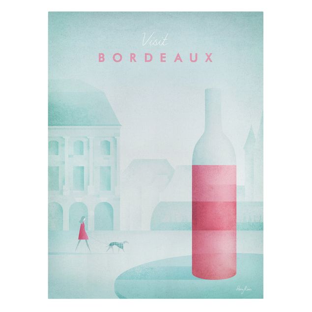 Canvas schilderijen Travel Poster - Bordeaux