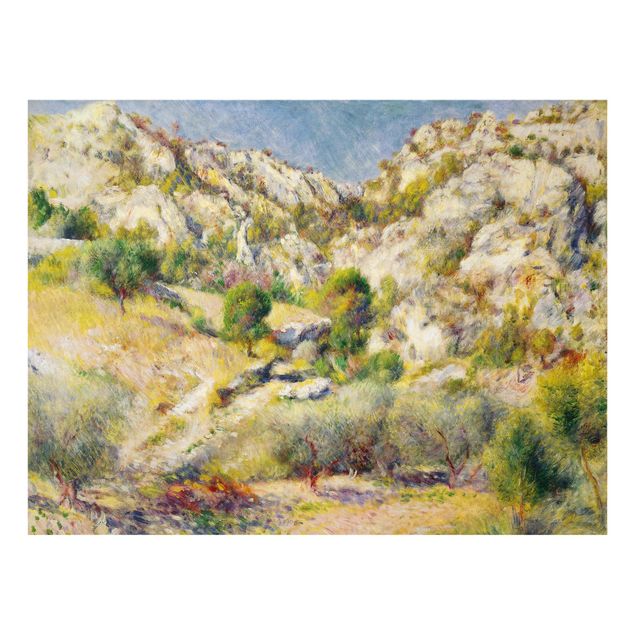 Glasschilderijen Auguste Renoir - Rock At Estaque