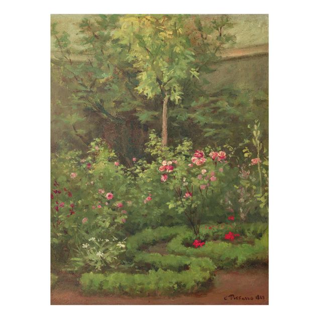 Glasschilderijen Camille Pissarro - A Rose Garden