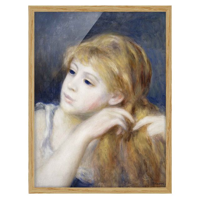 Ingelijste posters Auguste Renoir - Head of a Young Woman