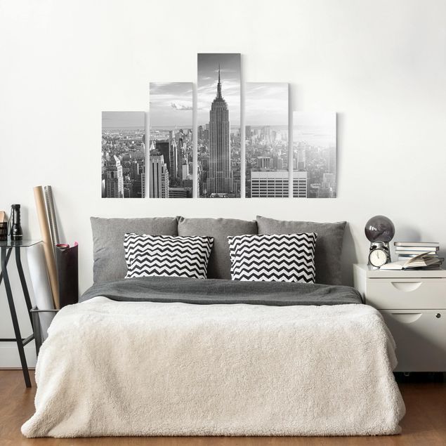 Canvas schilderijen - 5-delig Manhattan Skyline