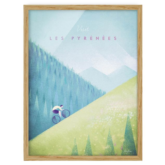 Ingelijste posters Travel Poster - The Pyrenees