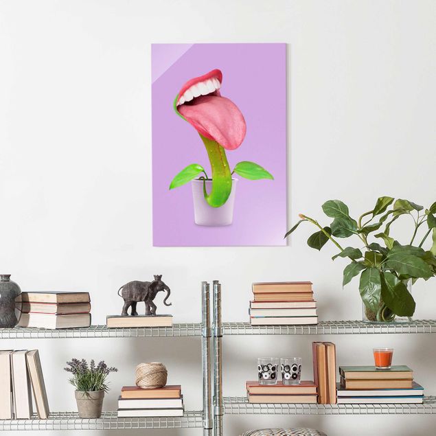 Glas Magnetboard Carnivorous Plant With Mouth