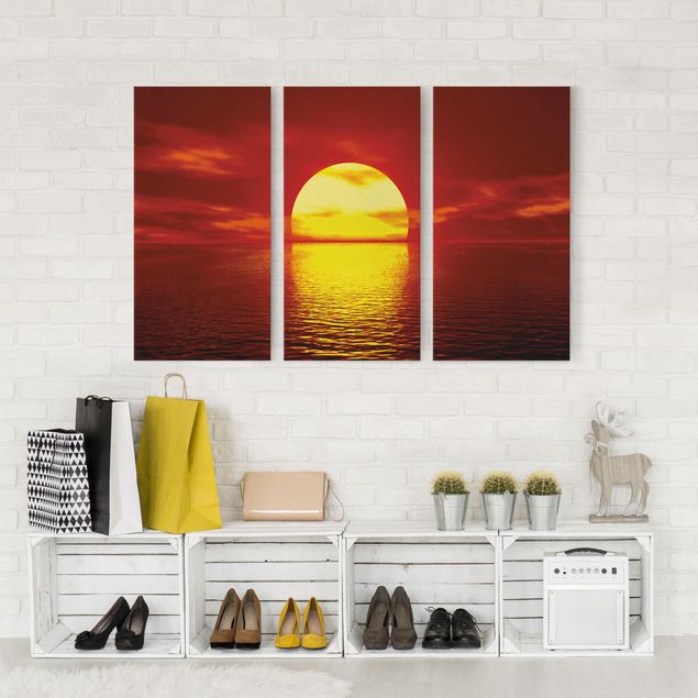 Canvas schilderijen - 3-delig Fantastic Sunset