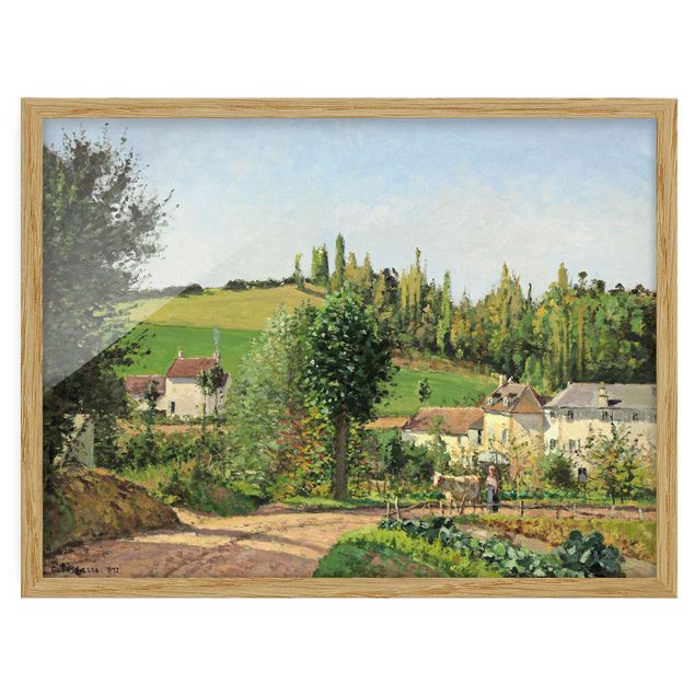 Ingelijste posters Camille Pissarro - Hamlet In The SurRolling Hillss Of Pontoise