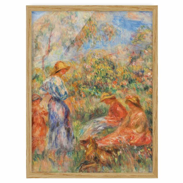 Ingelijste posters Auguste Renoir - Three Women and Child in a Landscape