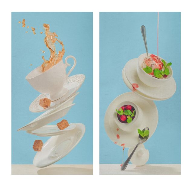 Canvas schilderijen - 2-delig  Flying Cups