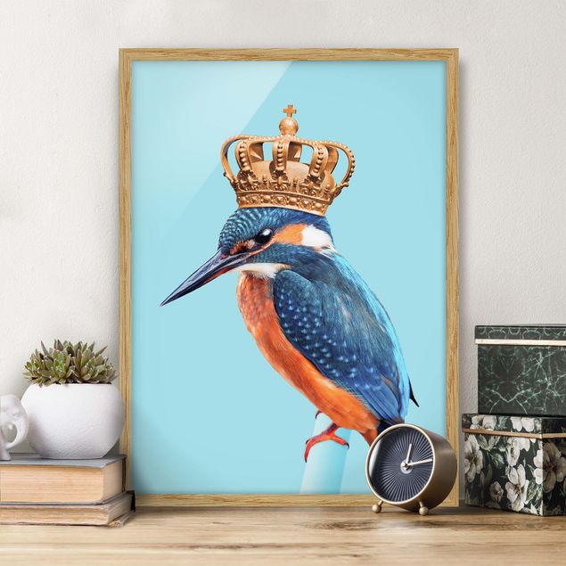 Ingelijste posters Kingfisher With Crown