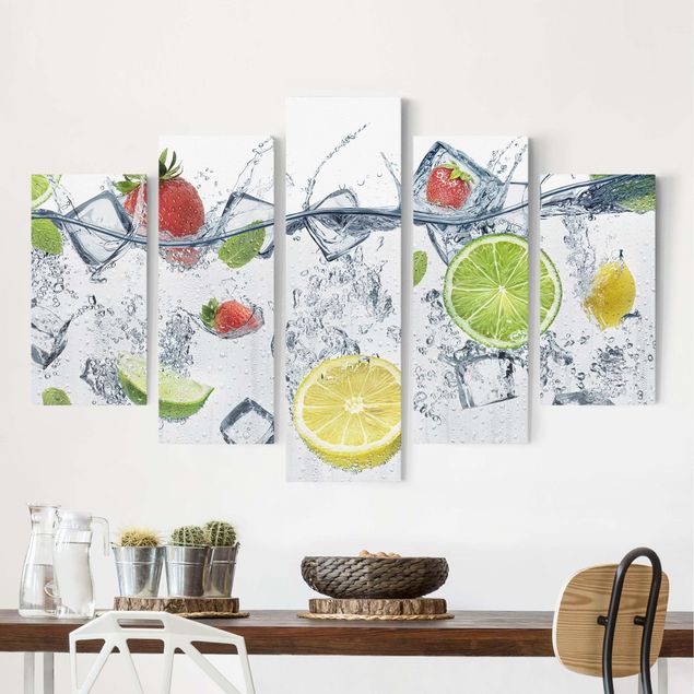 Canvas schilderijen - 5-delig Fruit Cocktail