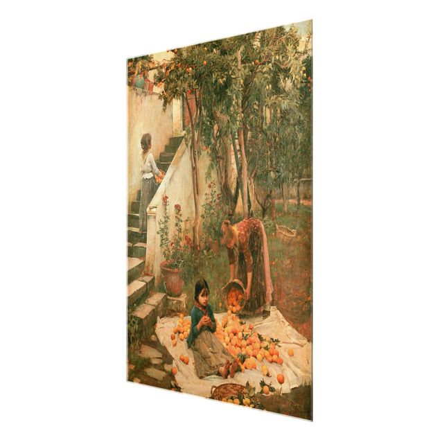 Glasschilderijen John William Waterhouse - The Orange Pickers