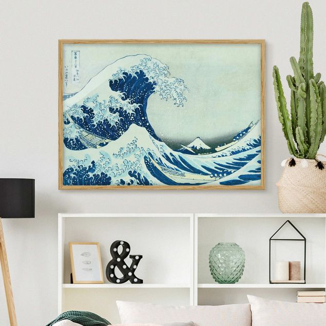 Ingelijste posters Katsushika Hokusai - The Great Wave At Kanagawa