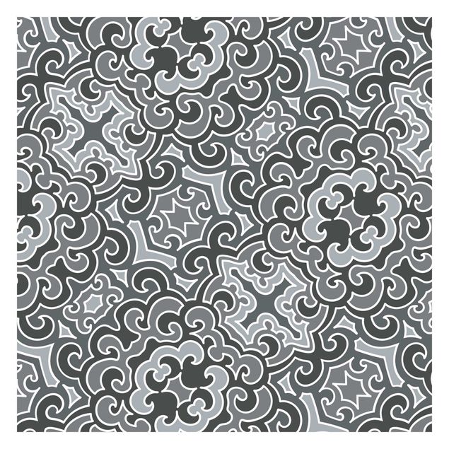 Fotobehang Chinoiserie Pattern In Grey