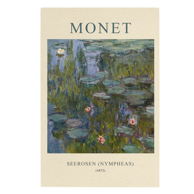 Natuurlijk canvas schilderijen Claude Monet - Waterlilies (Nymphaeas) - Museum Edition