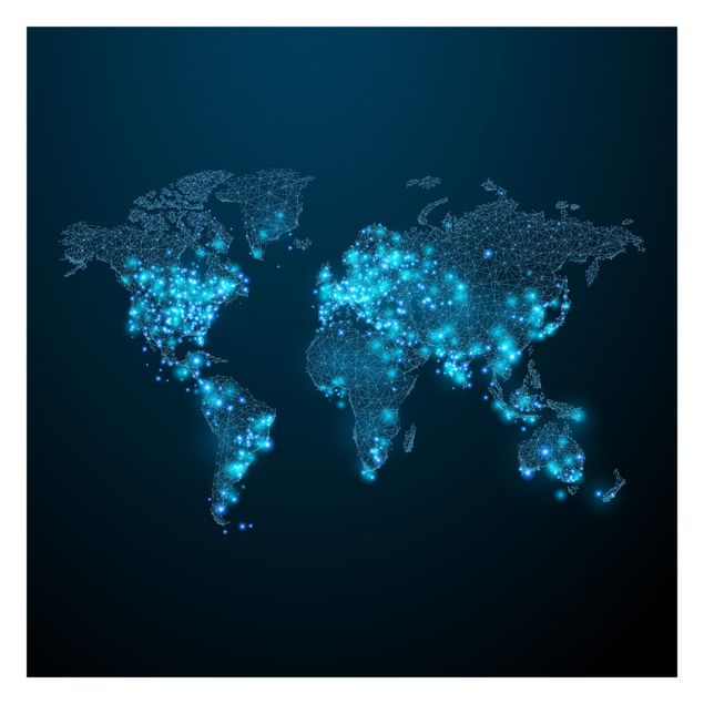 Fotobehang Connected World World Map